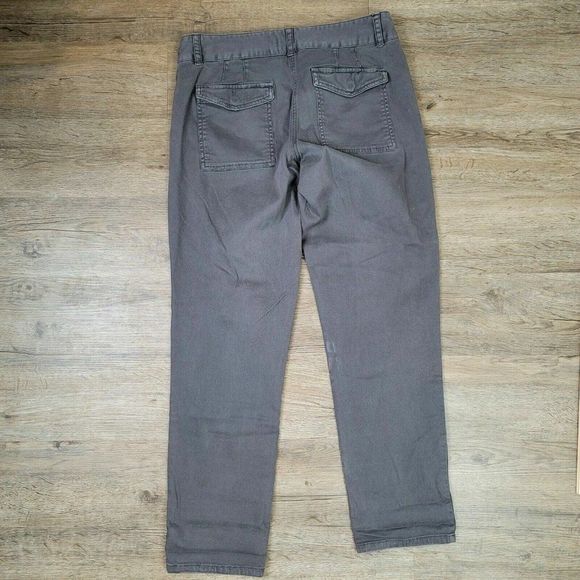 LOFT Ann Taylor Jeans Gray Solid Casual Cotton Pants Straight Leg Flat Front 4 - Picture 9 of 9